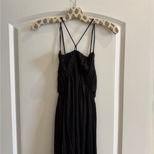 Anthropologie Black Spaghetti Strap Maxi Sundress
